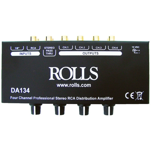 Main product image for Rolls DA134 4-Channel RCA Distribution Amplifier w/ 245-1010